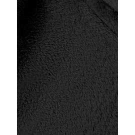 Cat Print Fuzzy Hoodie, Cute Long Sleeve Thermal Loose Sweatshirt With Pocket, Women's Clothing