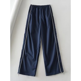 Y2K Loose Pants, Elastic Waist Casual Quick Dry Pants For Spring & Summer, Women's Clothing